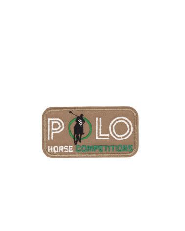 Polo-Pferd-Bügelabzeichen für Wettbewerbe, beige, 5,4 cm x 2,9 cm