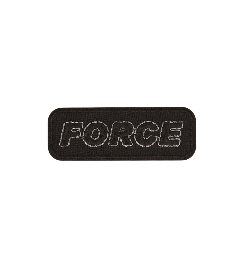 Black force iron-on patch 6.5cm x 2.3cm