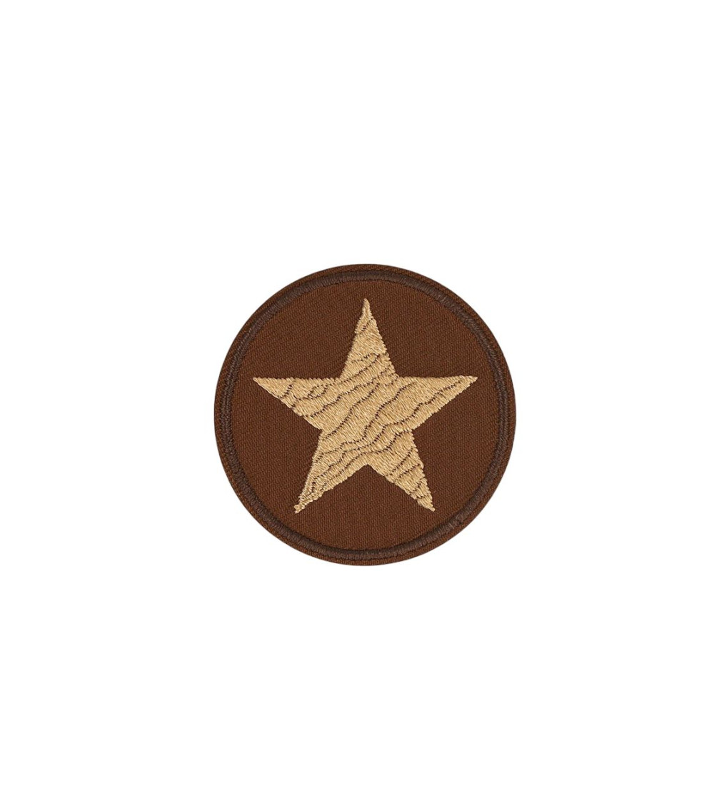Brown star iron-on patch 4.4cm x 4.4cm
