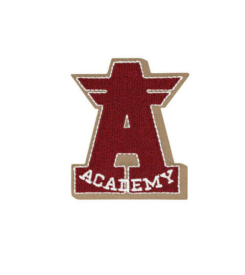 Initiales Aufbügelabzeichen einer Akademie, 4,6 cm x 5,5 cm