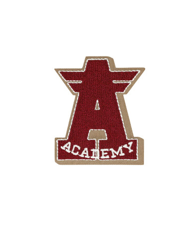 Stemma termoadesivo iniziale a Academy 4,6 cm x 5,5 cm