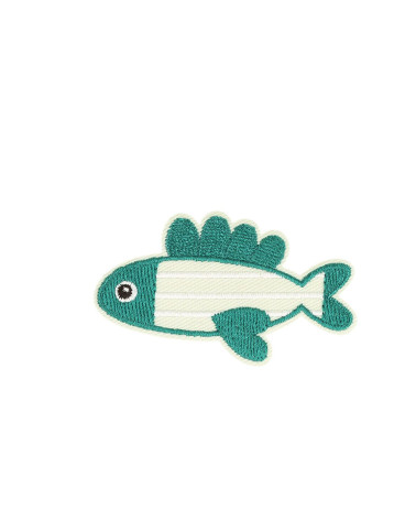 Iron-on patch marine fauna fish 6.5cm x 3.8cm
