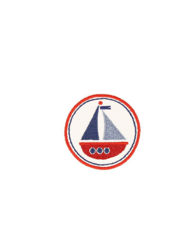 Sailboat sailor iron-on patch 4.1cm x 4.1cm