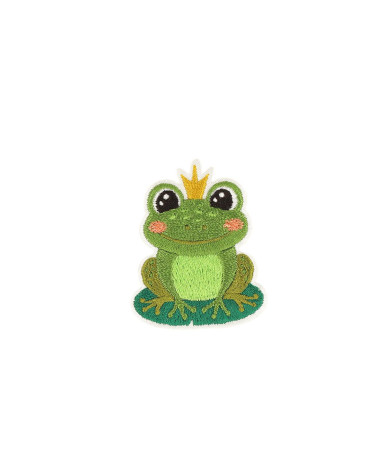 Frog/swan frog iron-on patch 3.8cm x 4.7cm