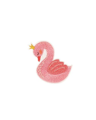 Ecusson thermocollant grenouille/cygne cygne 5,2cm x 4,5cm