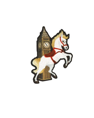 Lot de 3 écussons thermocollants animaux et monuments cheval 6,4cm x 4,7cm