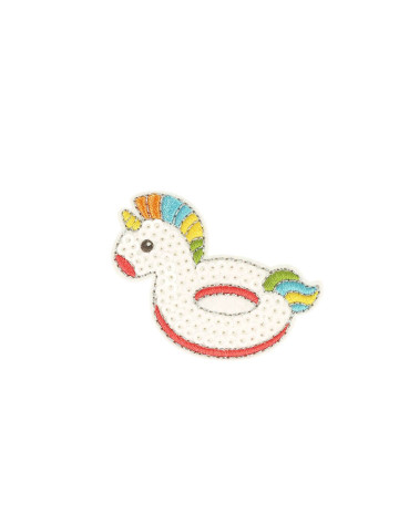 Set di 3 toppe termoadesive unicorno con paillettes estive 5,4 cm x 4,2 cm