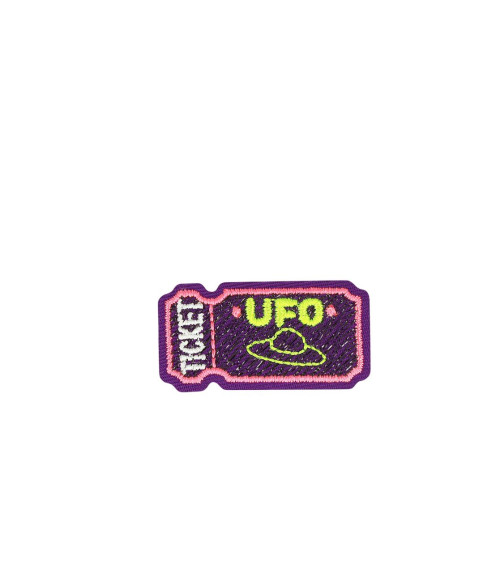 Set mit 3 Alien-UFO-Aufnähern zum Aufbügeln, 4 cm x 2 cm