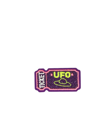 Set mit 3 Alien-UFO-Aufnähern zum Aufbügeln, 4 cm x 2 cm