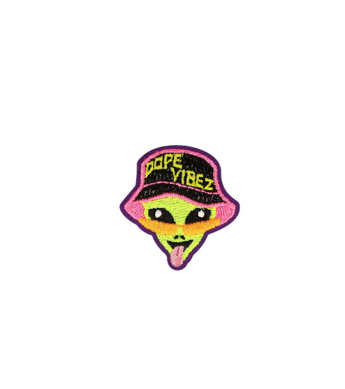 Set of 3 yellow alien iron-on patches 3cm x 3cm