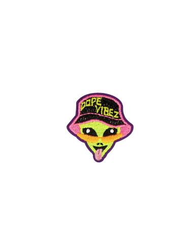 Set of 3 yellow alien iron-on patches 3cm x 3cm