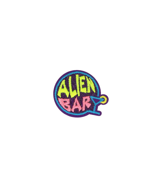 Set of 3 alien iron-on patches alien bar 3cm x 3cm