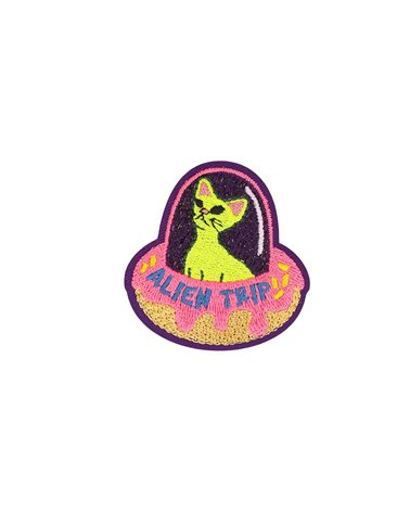 Lot de 3 écussons thermocollants alien party alien trip 4,7cm x 4,8cm