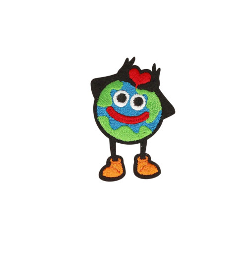 Set di 3 toppe termoadesive divertenti Planet Friends 5 cm x 3,4 cm