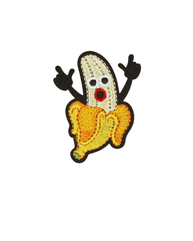 Set of 3 funny banana friends iron-on patches 5.1cm x 4.2cm