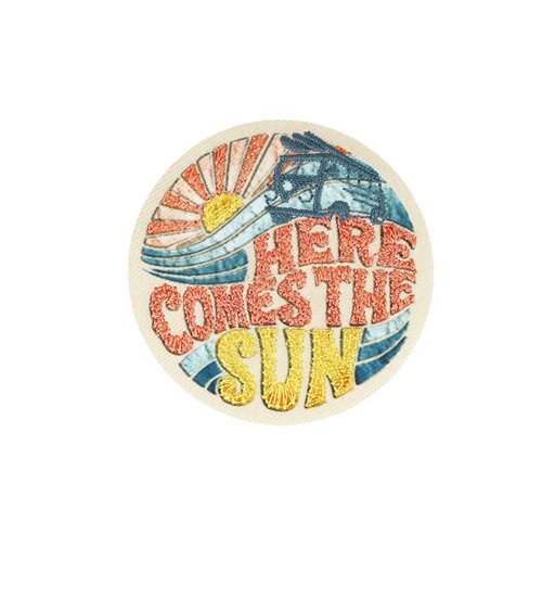Lot de 3 écussons thermocollants good vibes here comes the sun 5,4cm x 5,4cm