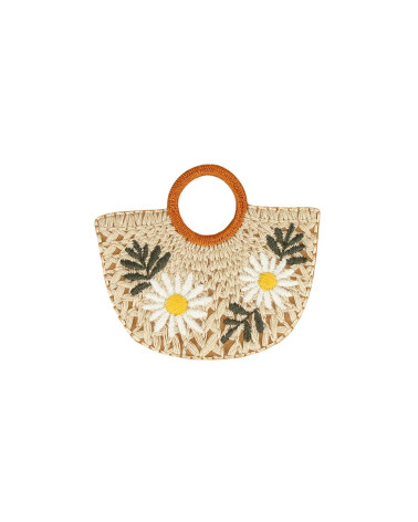 Set of 3 ecru wicker style iron-on patches 5.2cm x 4.5cm