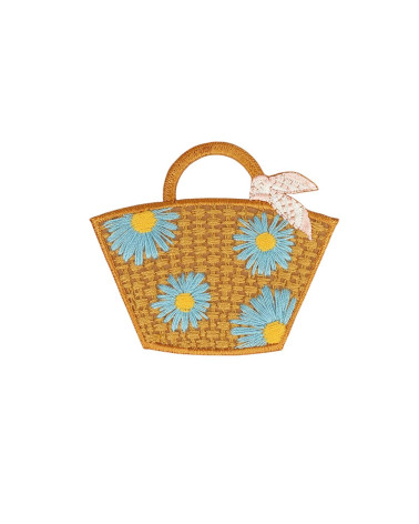 Juego de 3 parches termoadhesivos estilo mimbre beige de 5,8 cm x 4,9 cm