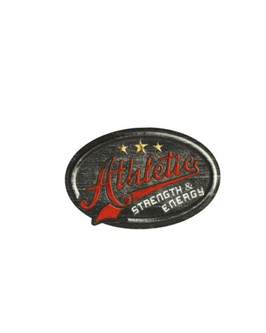 Lot de 3 écussons thermocollants facon denim athletics 6,1cm x 4cm