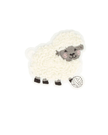 Set of 3 iron-on farm fluffy sheep patches 5.7cm x 5.4cm