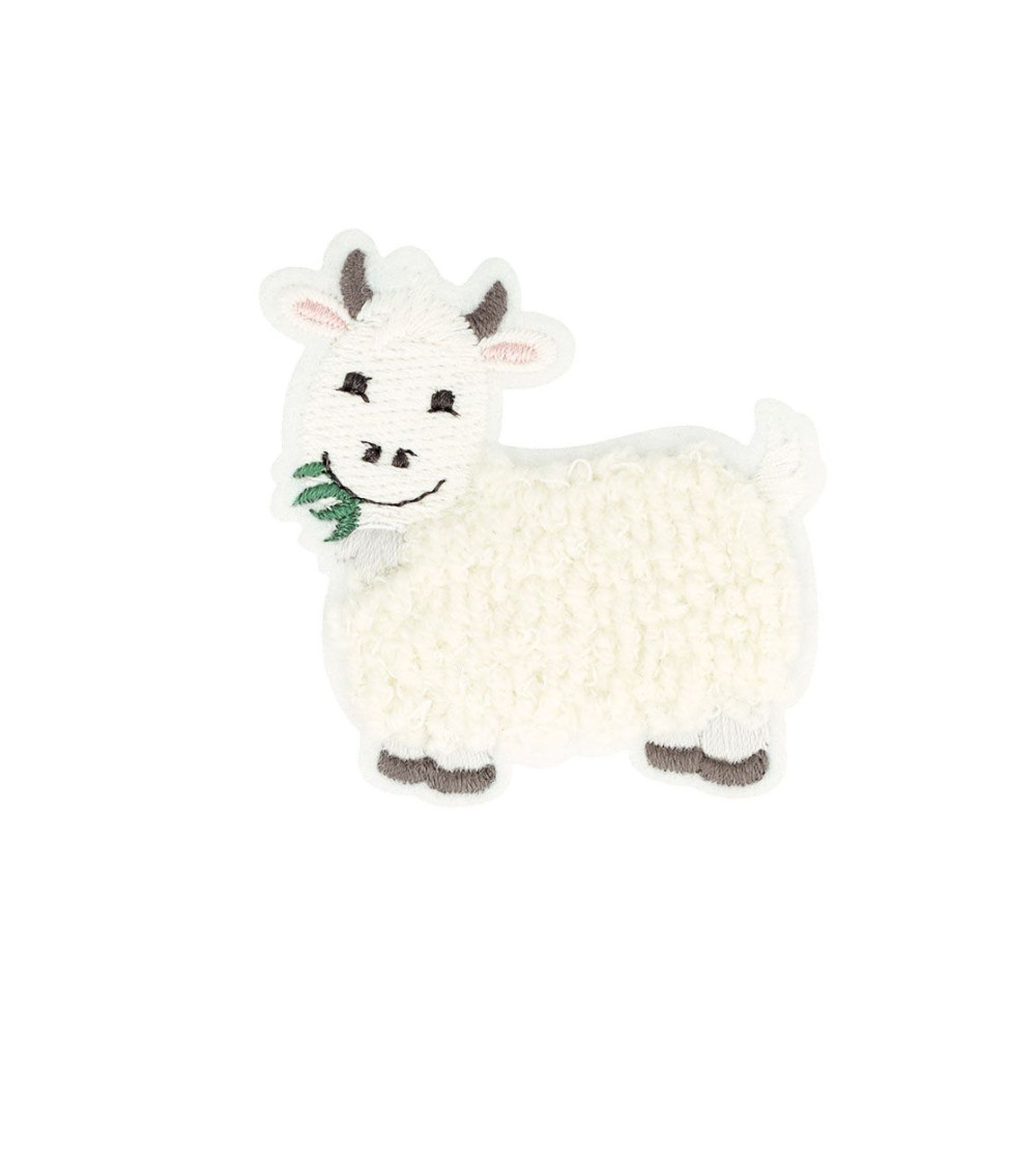 Set mit 3 flauschigen Ziegenflicken zum Aufbügeln, 5,5 cm x 5,4 cm