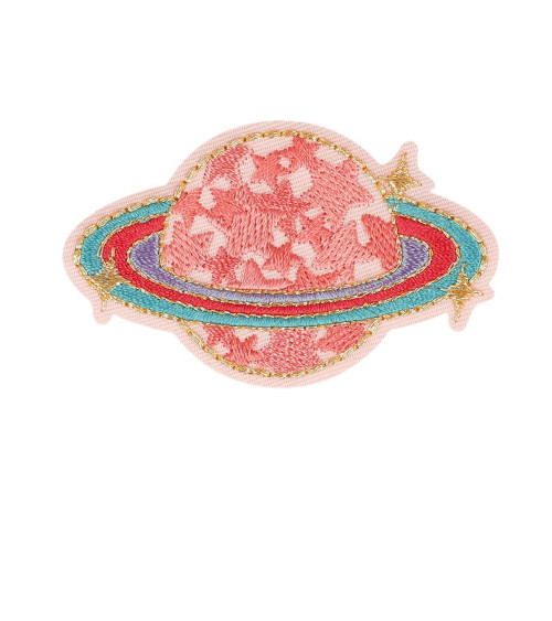 Set mit 3 Liebes-Herz-Planeten-Aufnähern zum Aufbügeln, 6,4 cm x 4,2 cm