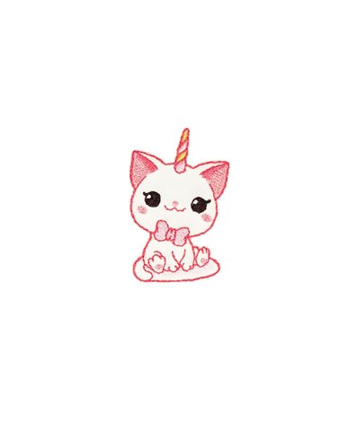 Lot de 3 écussons thermocollants chat licorne noeud 3cm x 4,4cm