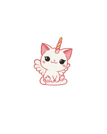 Lot de 3 écussons thermocollants chat licorne ange 4,4cm x 3,5cm
