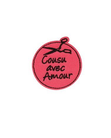 Lot de 3 écussons thermocollants à messages cousu avec amour 4,6cm x 4,3cm