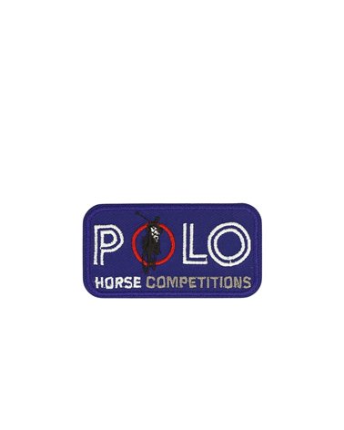 Lot de 3 écussons thermocollants polo horse compétitions bleu 5,4cm x 2,9cm