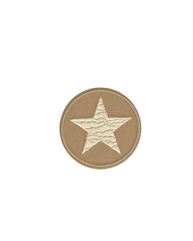 Lot de 3 écussons thermocollants étoile beige 4,4cm x 4,4cm