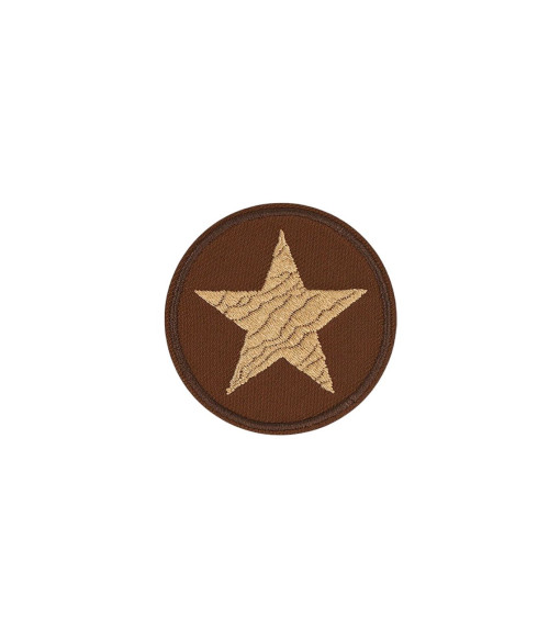 Set of 3 brown star iron-on patches 4.4cm x 4.4cm