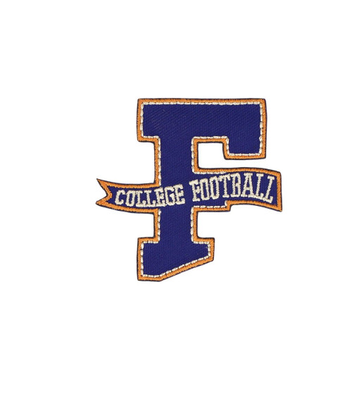 Set of 3 iron-on initial f college football patches 5cm x 5cm