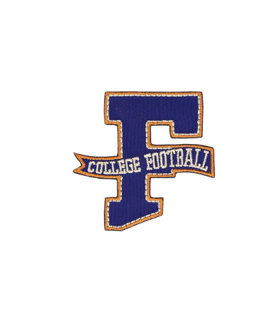 Set di 3 toppe termoadesive con iniziale F College Football 5 cm x 5 cm