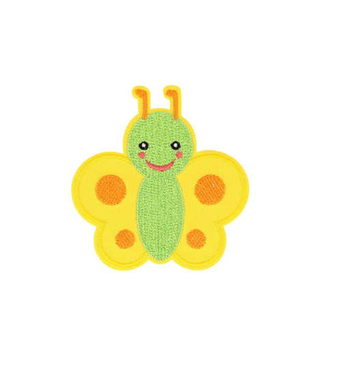 Set of 3 iron-on patches flying insect butterfly 5.2cm x 5.4cm