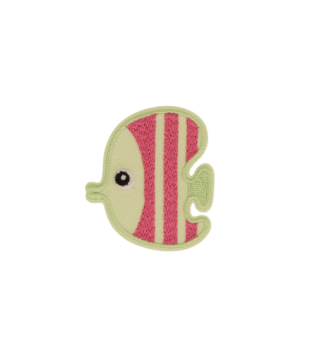 Set of 3 iron-on patches marine fauna fish 4.2cm x 4.74cm