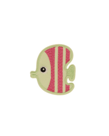 Set of 3 iron-on patches marine fauna fish 4.2cm x 4.74cm