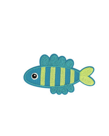 Set of 3 iron-on patches marine fauna fish 0cm x 0cm