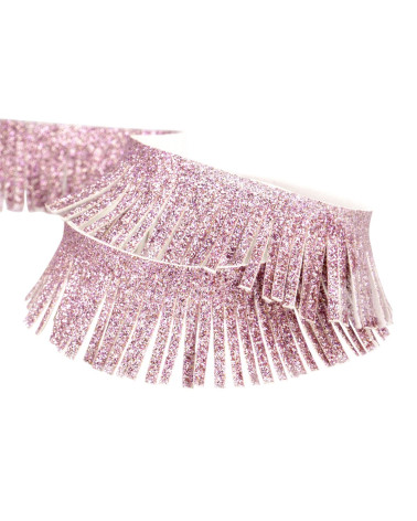 Bobina da 15 m con frange metalliche da 30 mm rosa antico