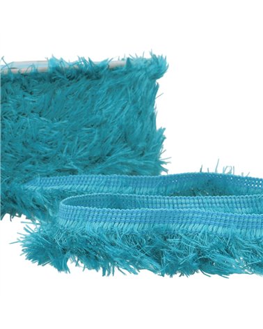 Bobine 20m frange fluffy 40mm bleu acier