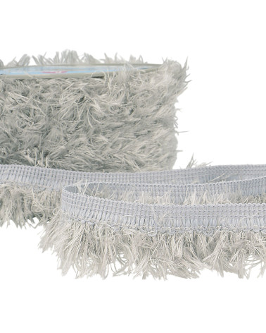 Bobina da 20 m con frange soffici da 40 mm grigio medio