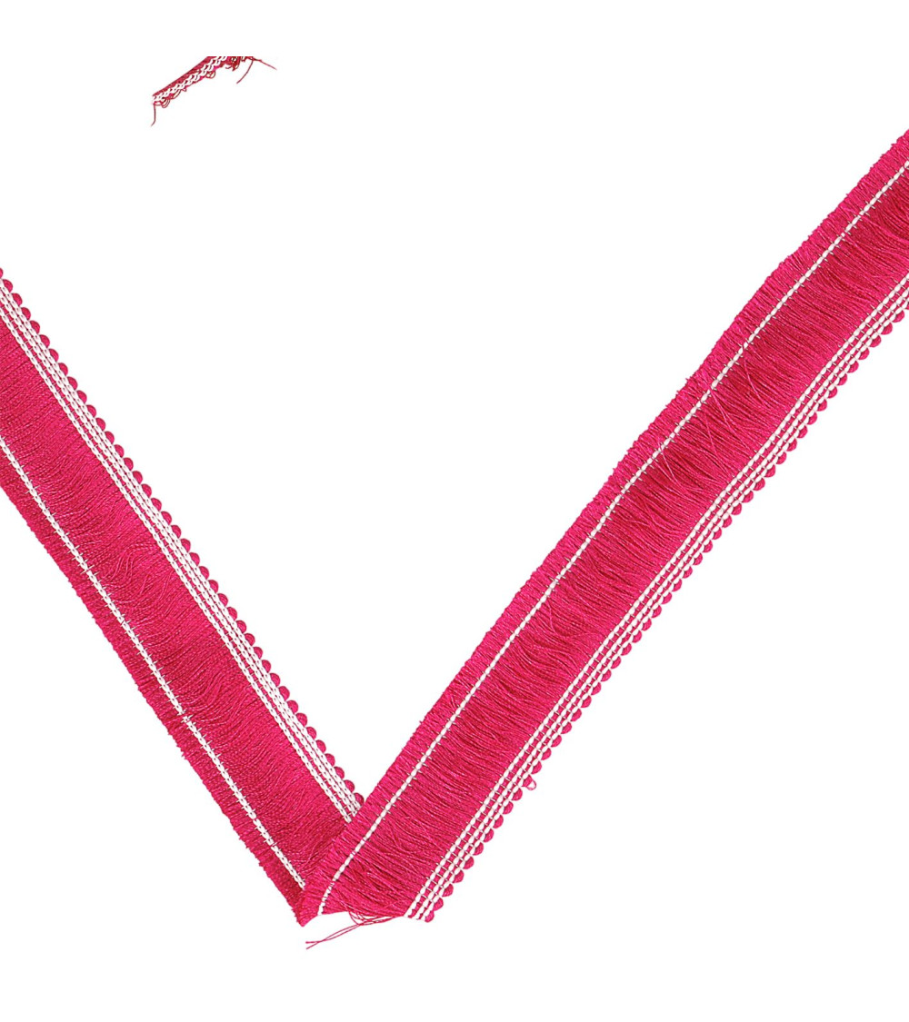 20m spool thick fringe 25mm raspberry