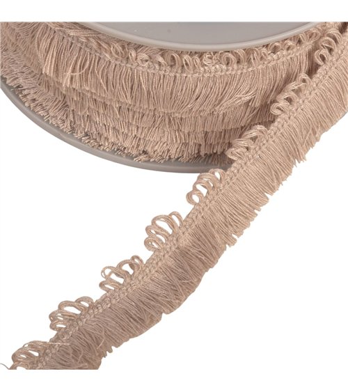 Bobine 25m frange picots 25mm beige