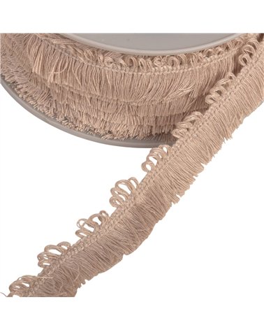 Bobine 25m frange picots 25mm beige