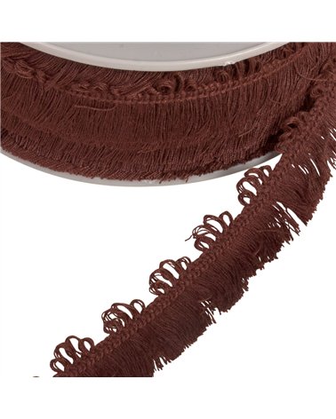 Bobine 25m frange picots 25mm marron foncé