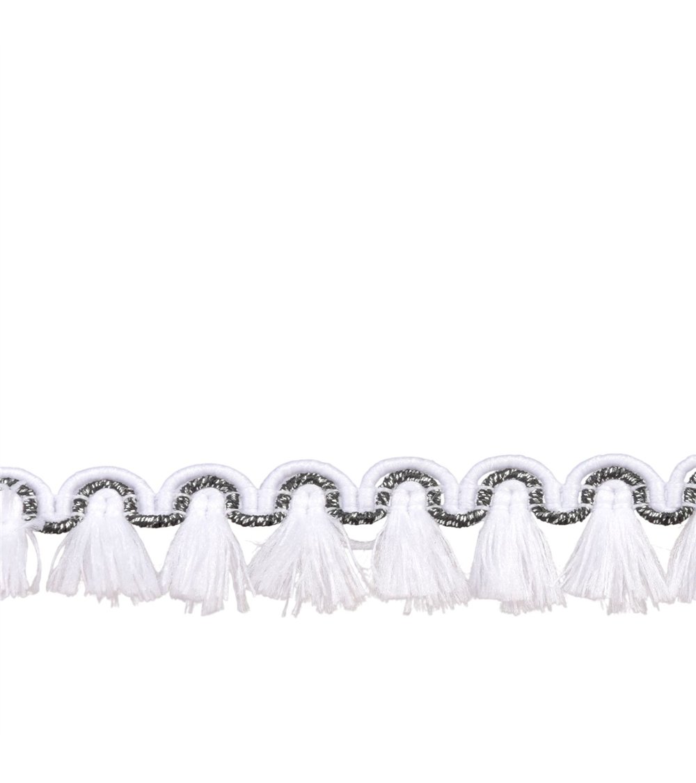 Bobine 25m frange flochettes 12mm blanc