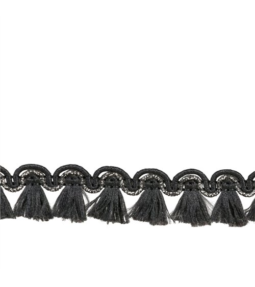 Bobine 25m frange flochettes 12mm noir