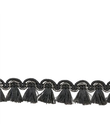 Bobine 25m frange flochettes 12mm noir