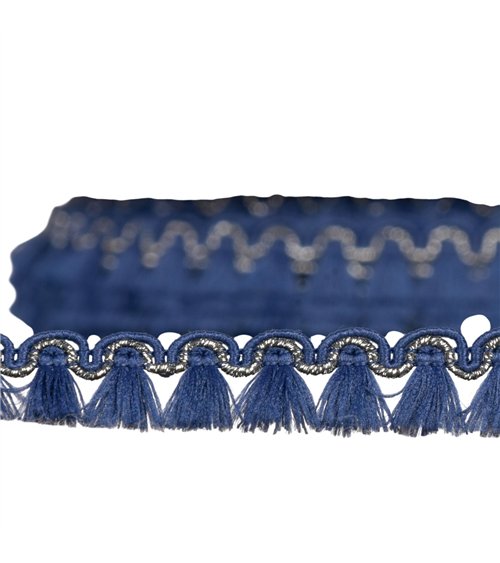 Bobine 25m frange flochettes 12mm bleu marine