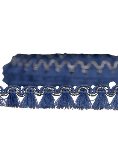 Bobine 25m frange flochettes 12mm bleu marine